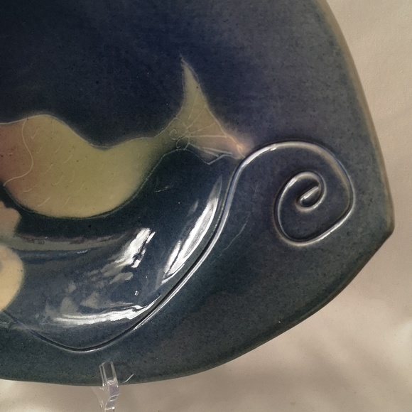 One-of-a-kind Studio Art Pottery Display, Serving or Catch-all Tray with Mermaid - Picture 3 of 8